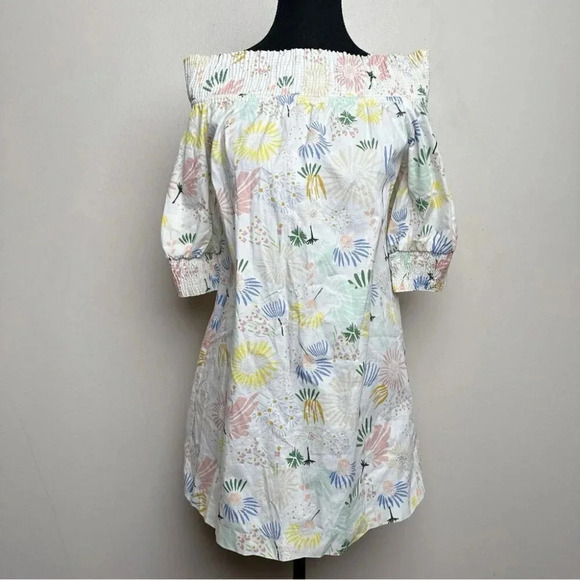 Zara Womens Size Small Off Shoulder Multicolor Print Over Mini Dress - Picture 2 of 14